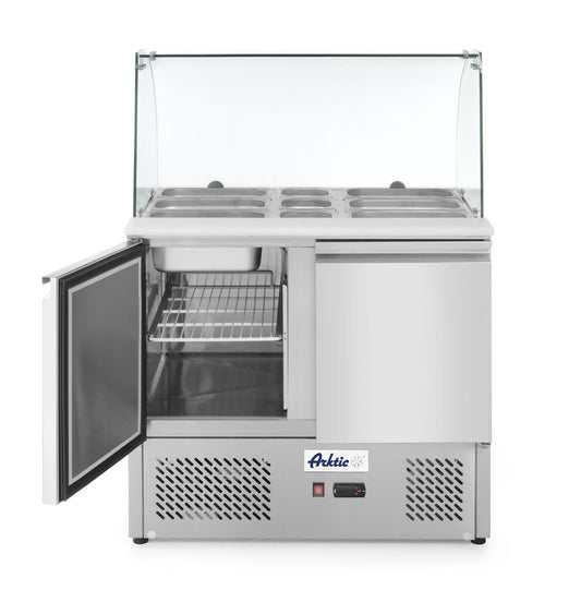 Saladette 2 portes avec vitrine réfrigérée en verre 300L, Arktic, 230V/310W, 912x702x(H)1330mm
