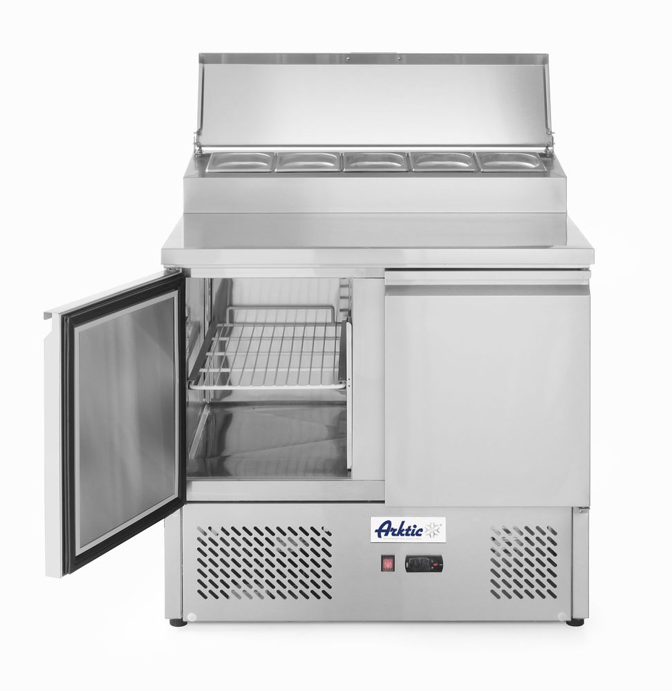 Saladette 2 portes avec vitrine réfrigérée GN surélevée 300L, Arktic, 230V/310W, 900x702x(H)1265mm