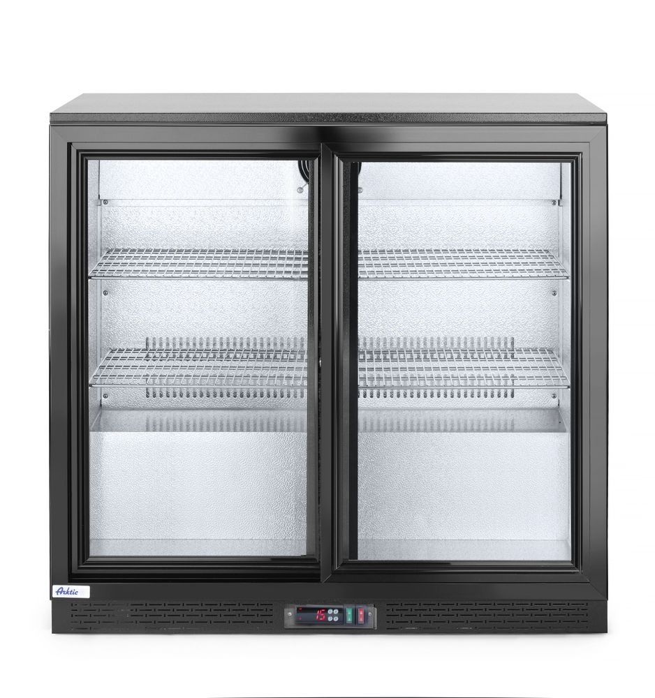 Arrière de bar avec portes coulissantes doubles, Arktic, 197L, Noir, 220-240V/160W, 900x520x(H)865mm