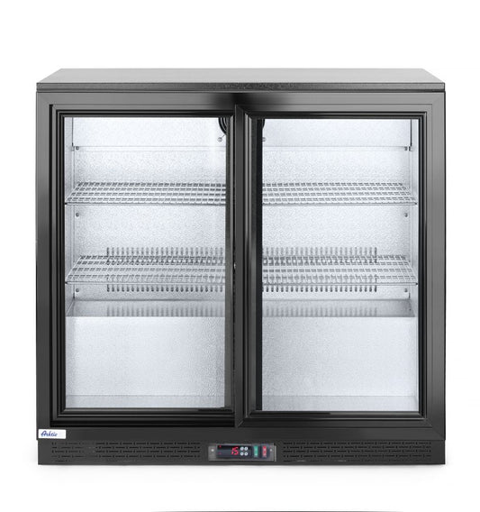 Arrière de bar avec portes coulissantes doubles, Arktic, 197L, Noir, 220-240V/160W, 900x520x(H)865mm