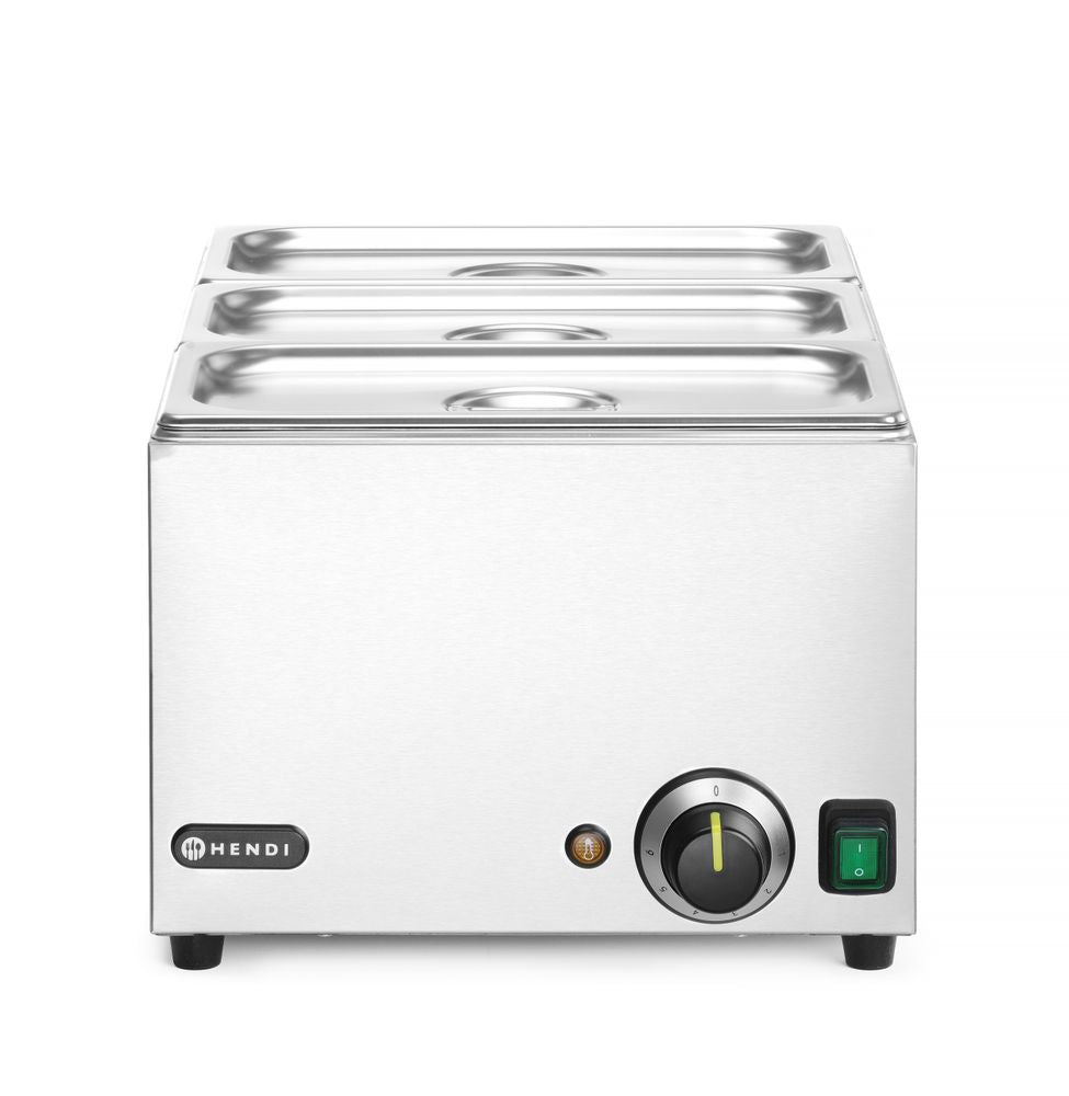 Set Bain-marie HENDI Ranger + 3 x bac GN 1/3 avec couvercle, HENDI, GN 1/1, 230V/1000W, 590x332x(H)242mm