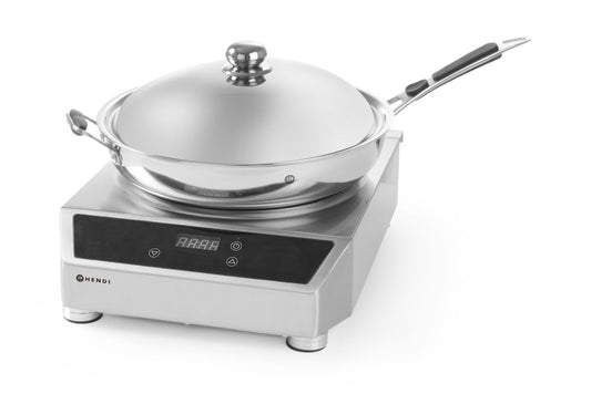 Wok à induction modèle 3500, HENDI, Profi Line, set plaque induction wok + wok, 230V/3500W, 340x450x(H)295mm