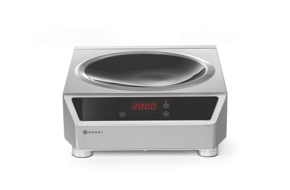 Wok à induction modèle 3500, HENDI, Profi Line, Plaque de cuisson à induction, 230V/3500W, 340x450x(H)130mm