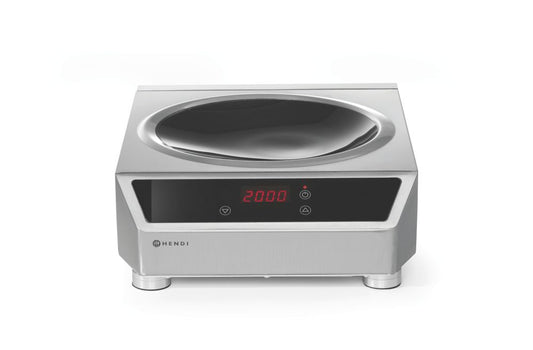 Wok à induction modèle 3500, HENDI, Profi Line, Plaque de cuisson à induction, 230V/3500W, 340x450x(H)130mm