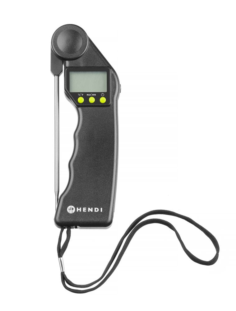 Thermomètre numérique avec sonde pliable, HENDI, Noir, 160x55x(H)20mm