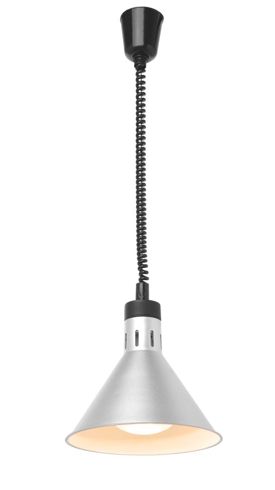 Lampe chauffante conique réglable, HENDI, Argent, 230V/250W, ⌀275x(H)250mm
