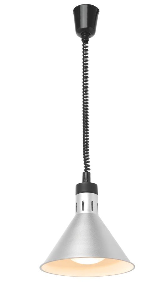 Lampe chauffante conique réglable, HENDI, Argent, 230V/250W, ⌀275x(H)250mm