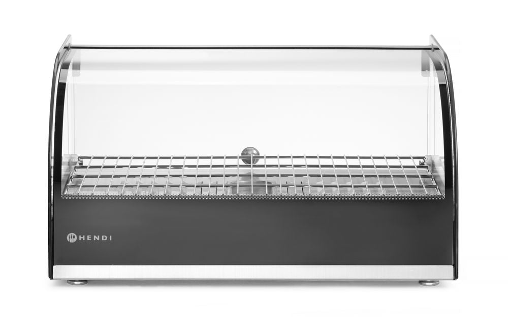 Vitrine de table chauffante, HENDI, un niveau, Noir, 220-240V/800W, 554x376x(H)311mm