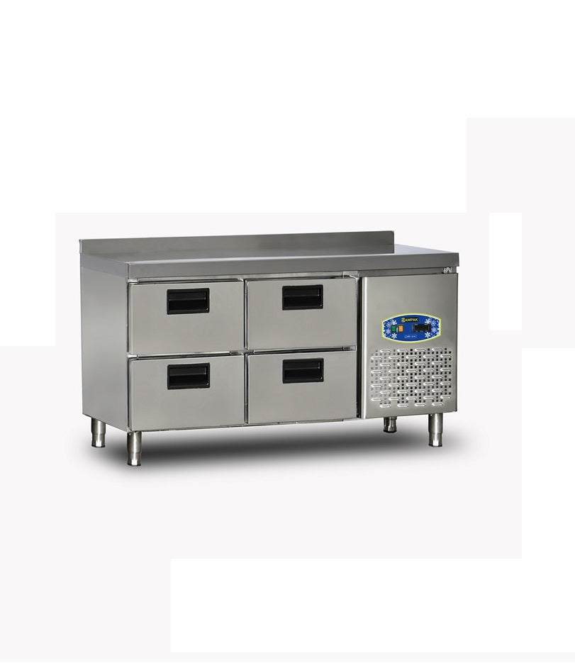 Table réfrigérée/Desserte 4 tiroirs - profondeur 70cm - DAMPAK -  22TBF0S-70.4C