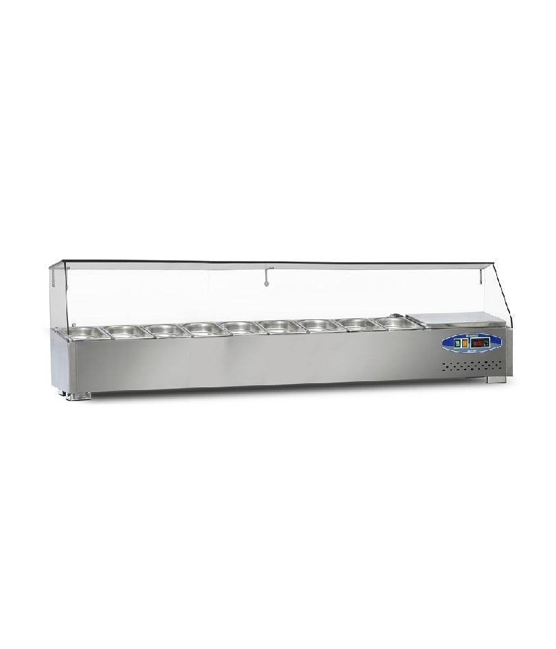 Kit réfrigéré / Saladette 180cm à poser 9x GN1/4 - DAMPAK -  22SBS09-18