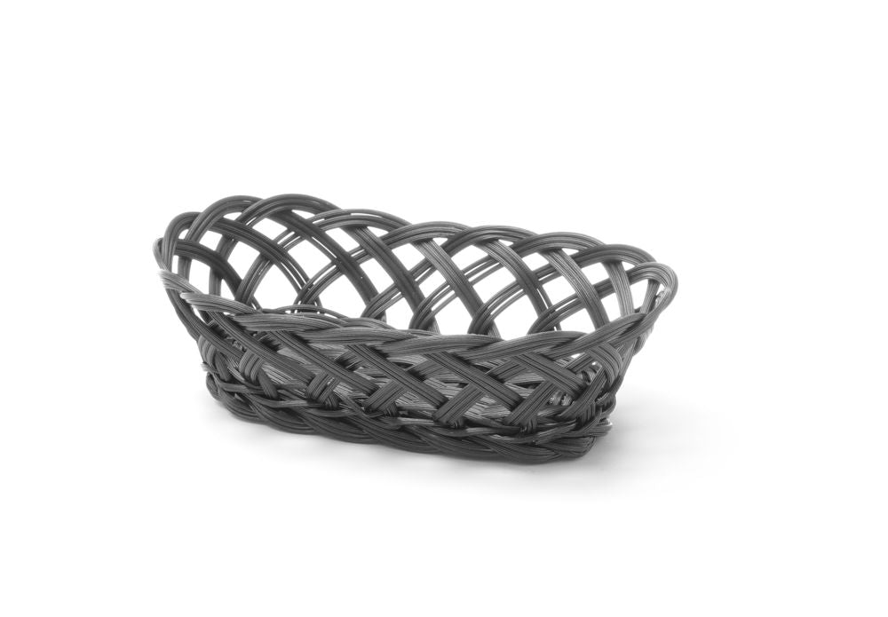 Corbeilles tressées , HENDI, ovale, Noir, 225x130x(H)55mm