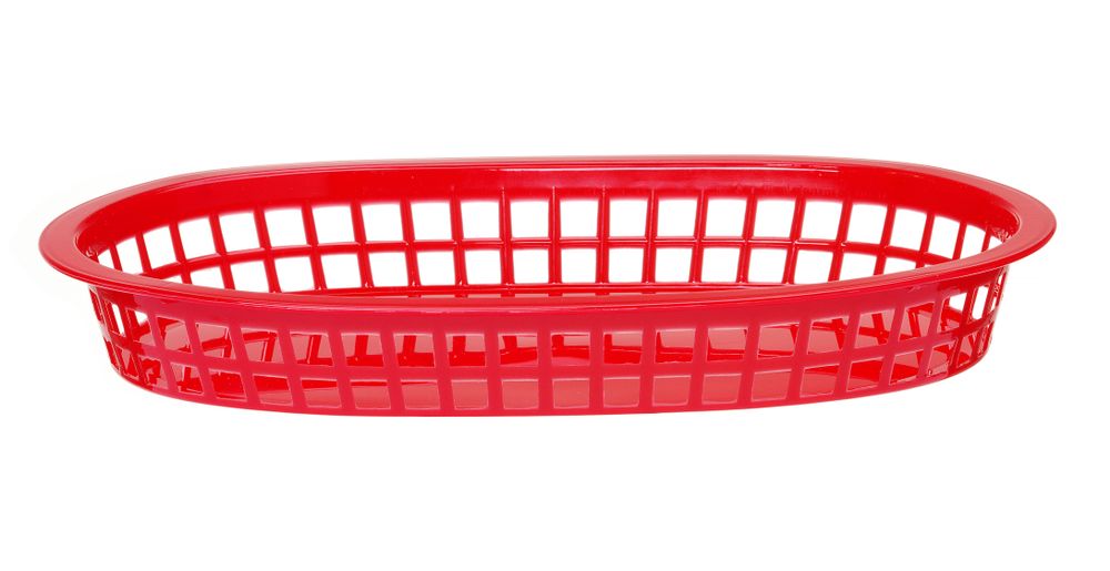 Paniers de service style fast-food, HENDI, Rouge, 6 u., 275x175x(H)38mm