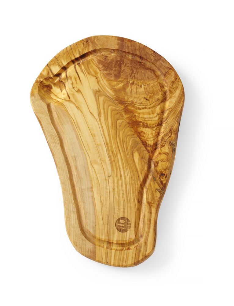 Planche à découper avec rigole en bois d'olivier, HENDI, 300x210x(H)18mm