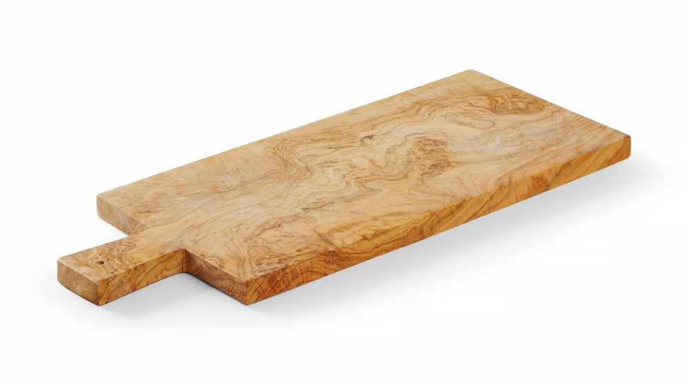 Planche à servir en bois d'olivier, HENDI, 480x190x(H)22mm