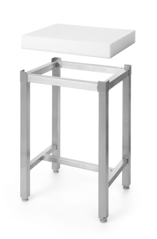 Billot polyéthylène, HENDI, 505656 + 505670, Blanc, 500x400x(H)800mm