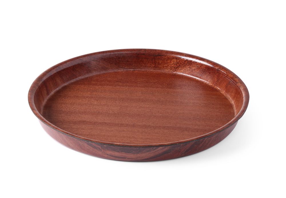 Plateau woodform, HENDI, Acajou, ⌀320x(H)35mm