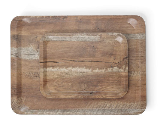 Plateau de service en mélamine avec imprimé bois, HENDI, Bois, 240x340mm