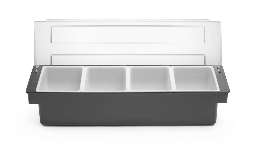 Boîte à ingrédients - 4 bacs, BarUp, 480x150x(H)100mm
