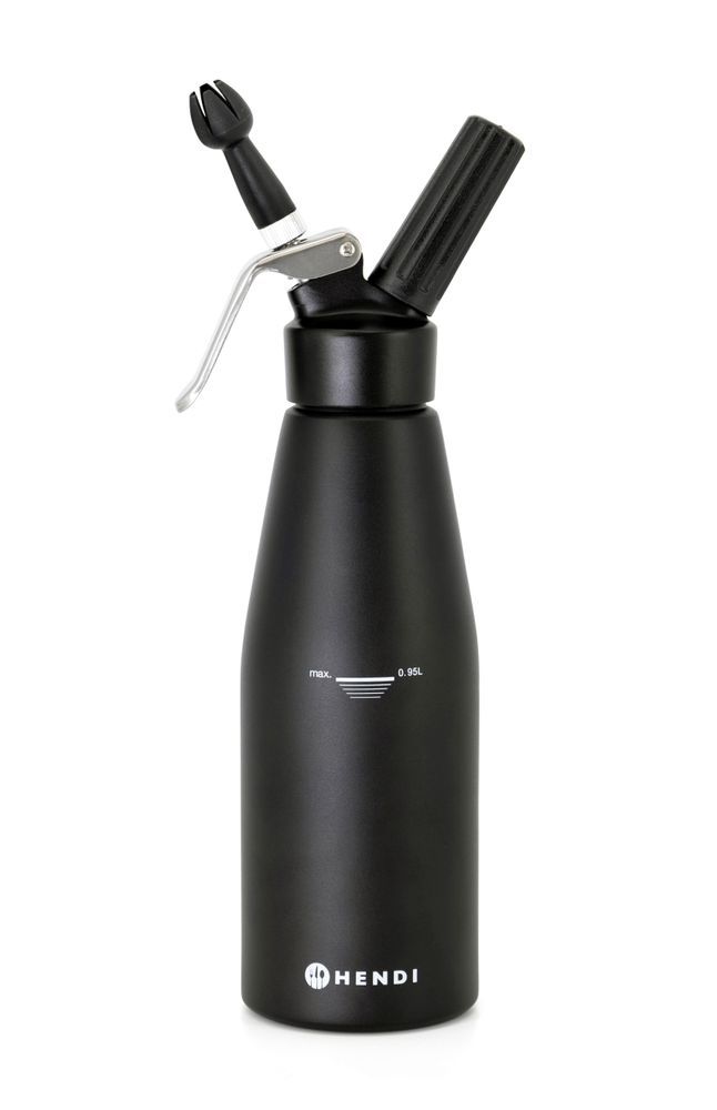 Siphon à chantilly Kitchen Line noir, HENDI, Kitchen Line, 0,95L, Noir, ⌀95x(H)320mm