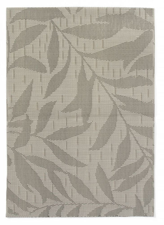 Set de table, feuilles - set, HENDI, Gris clair, 6 u., 450x300mm