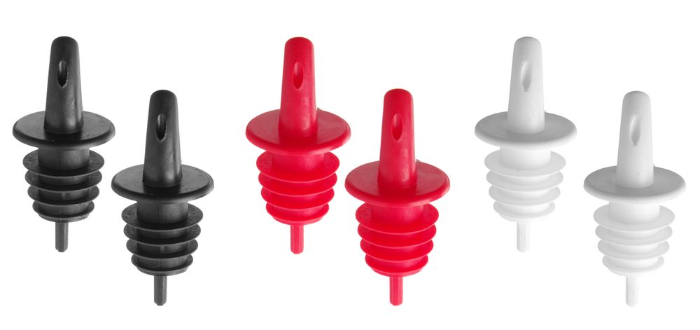 Bec-verseur à écoulement libre - set de 6, BarUp, 2 noir, 2 blanc, 2 rouge, Rouge, 6 u