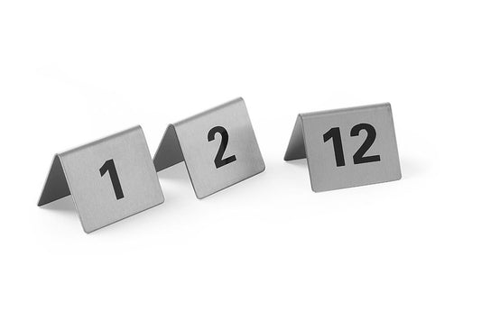Chevalets de table numérotés, HENDI, Numéros 1-12, 50x35x(H)40mm