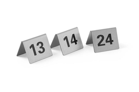 Chevalets de table numérotés, HENDI, Numéros 13-24, 50x35x(H)40mm