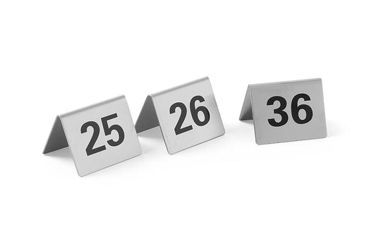 Chevalets de table numérotés, HENDI, Numéros 25-36, 50x35x(H)40mm