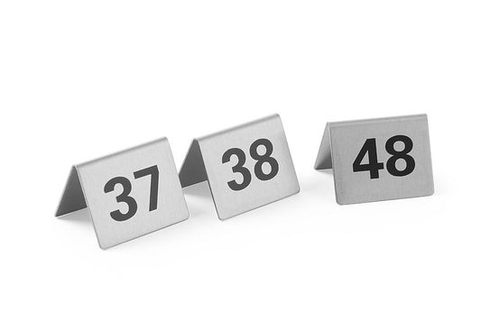 Chevalets de table numérotés, HENDI, Numéros 37-48, 50x35x(H)40mm