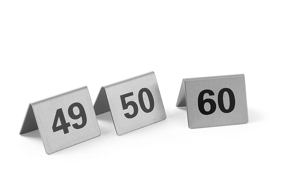Chevalets de table numérotés, HENDI, Numéros 49-60, 50x35x(H)40mm