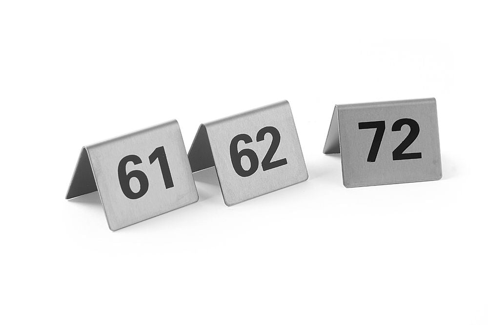 Chevalets de table numérotés, HENDI, Numéros 61-72, 50x35x(H)40mm