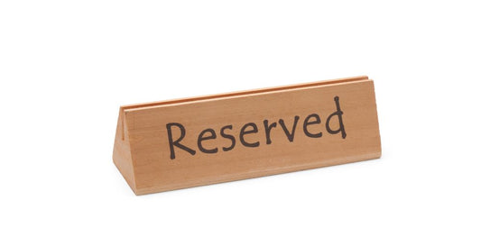 Chevalet de table réservé, HENDI, "reserved", 152x44x(H)44mm