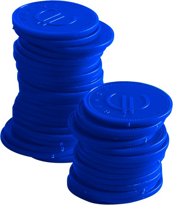 Jetons - 100 pièces, BarUp, Bleu, 100 u., ⌀25mm