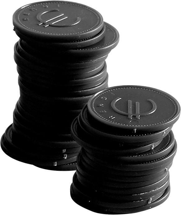 Jetons - 100 pièces, BarUp, Noir, 100 u., ⌀25mm