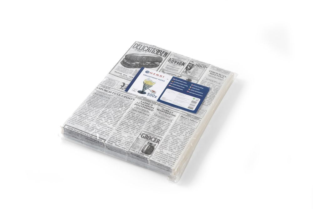 Papier sulfurisé, HENDI, Impression journal, 500 u., 200x250mm