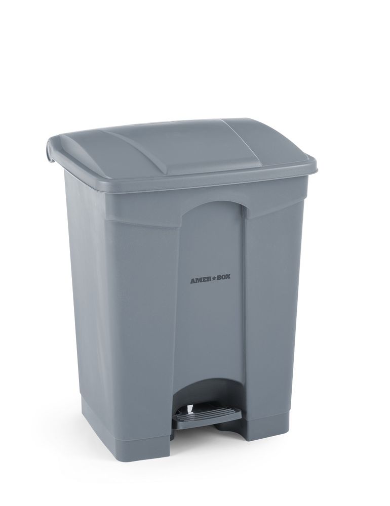 Poubelle à pédale, AmerBox, 68L, Gris clair, 490x410x(H)660mm