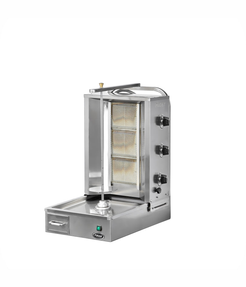 Machine à Doner kebab moteur en bas 3 radiants à GAZ - PIMAK -  DO6/M77-(3A)