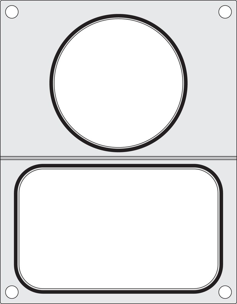 Matrice de scellage , HENDI, 2 récipients (1x 178x113 mm, 1x ø115 mm)