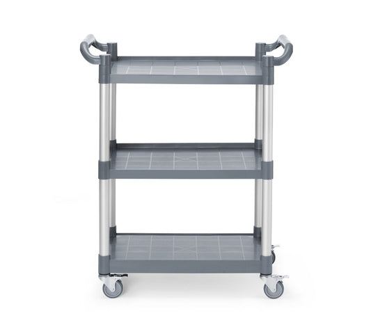 Chariot de service en polypropylène - 3 étagères, petit, AmerBox, 800x420x(H)945mm