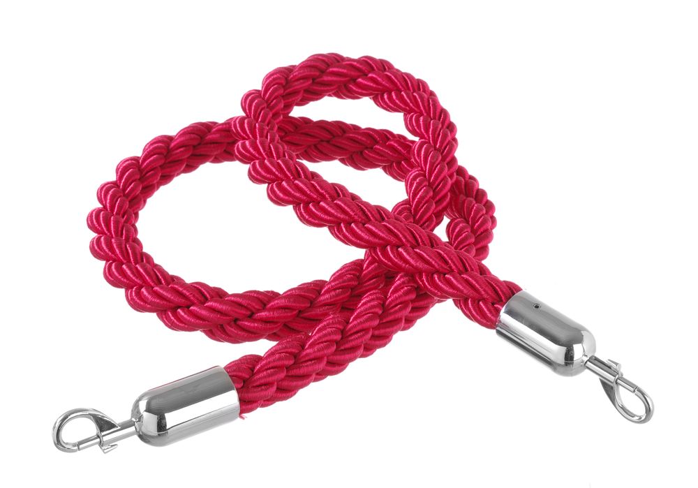 Cordes pour poteau d'accueil, HENDI, rouge avec crochet chromé, Rouge, (L)1500mm