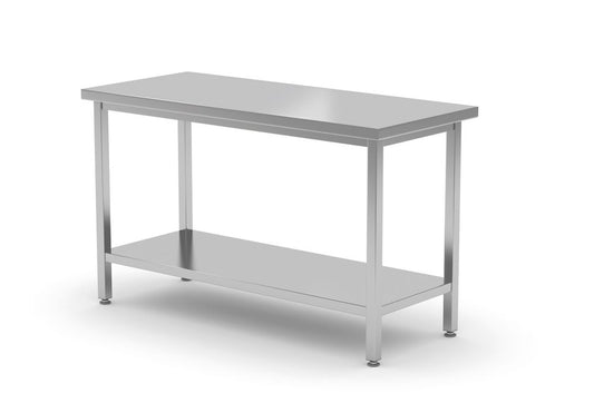 Table de travail ultra-résistant avec étagère profondeur 700 mm, HENDI, Kitchen Line, 1600x700x(H)850mm