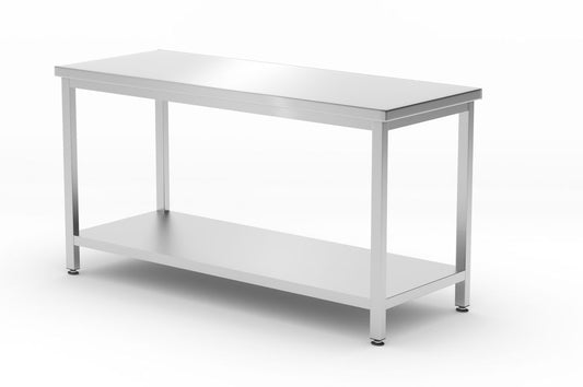 Table de travail ultra-résistant avec étagère profondeur 600 mm, HENDI, Kitchen Line, 1600x600x(H)850mm