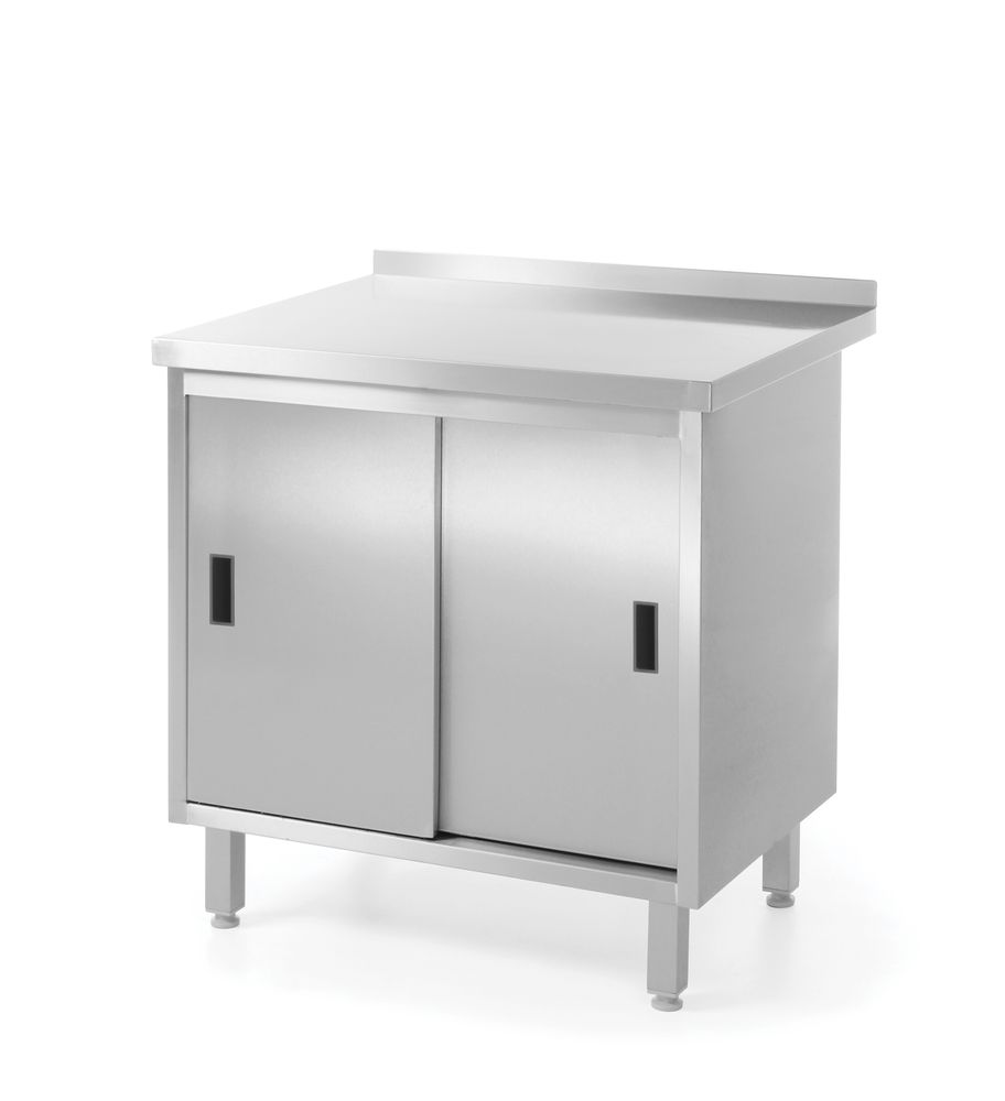 Table de travail armoire murale avec portes coulissantes - soudée, HENDI, Profi Line, 800x600x(H)850mm