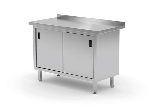 Table de travail armoire murale avec portes coulissantes - soudée, HENDI, Profi Line, 1000x600x(H)850mm