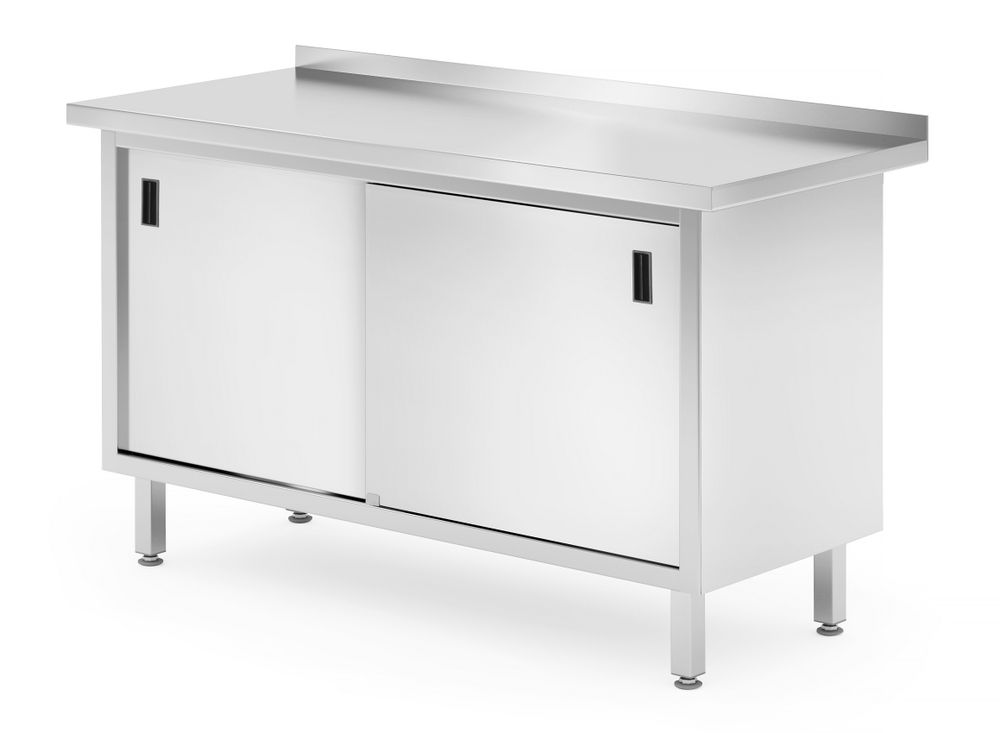 Table de travail armoire murale avec portes coulissantes - soudée, HENDI, Profi Line, 1400x600x(H)850mm