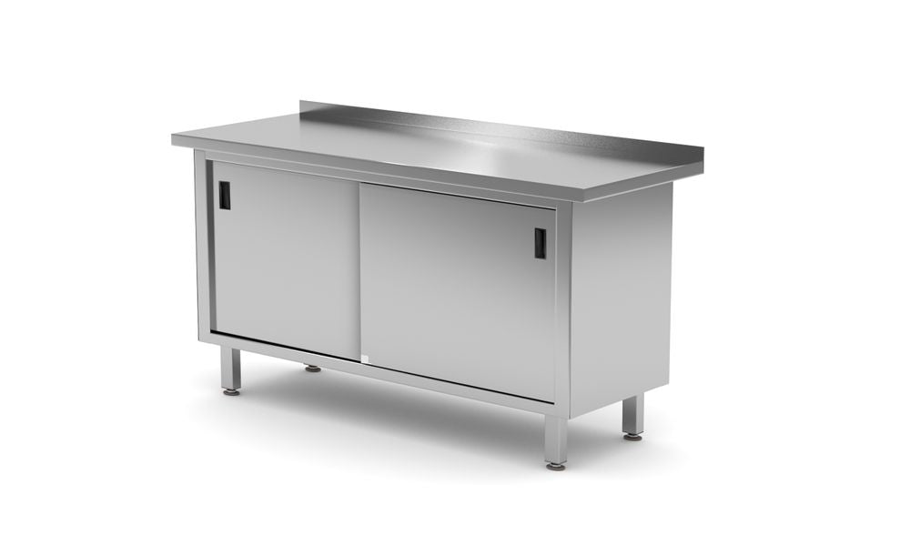 Table de travail armoire murale avec portes coulissantes - soudée, HENDI, Profi Line, 1600x600x(H)850mm