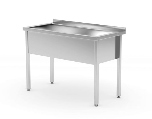 Table d’évier simple - soudée, HENDI, Profi Line, 800x600x(H)850mm