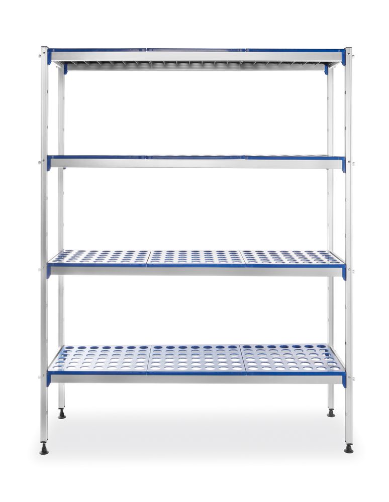 Rayonnage de stockage en aluminium , HENDI, 1280x405x(H)1685mm