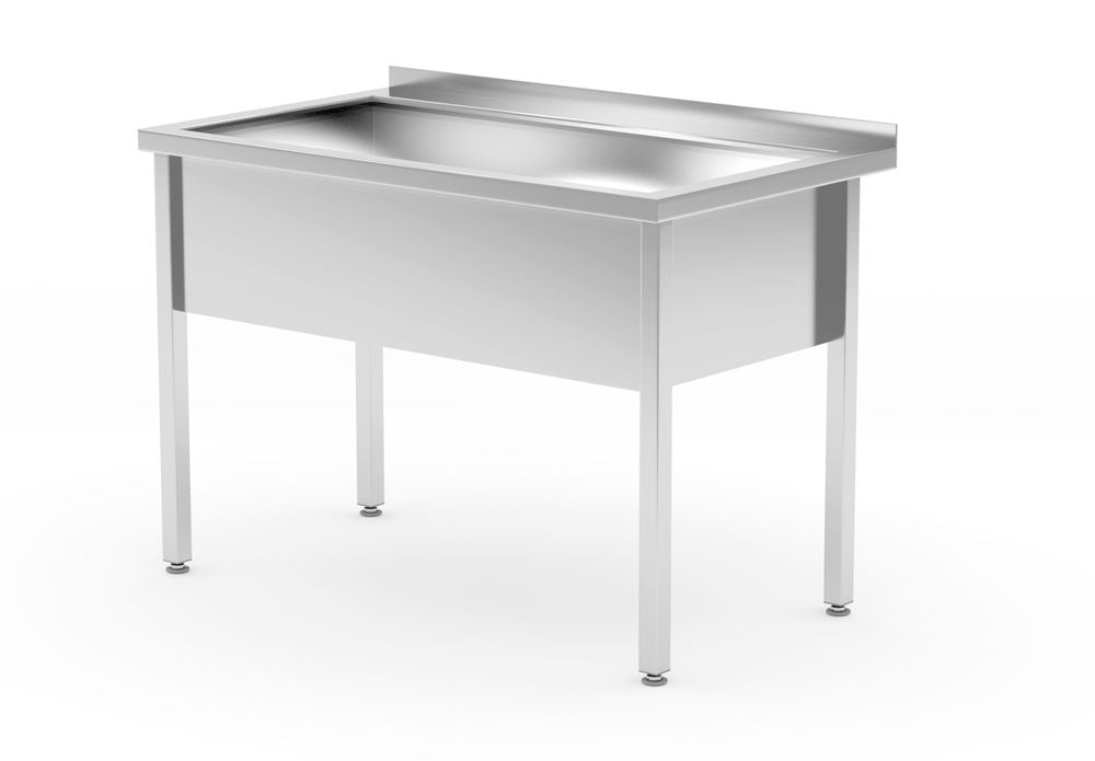 Table d’évier simple – soudée, profondeur : 700 mm, évier: 300 mm., HENDI, Profi Line, 800x700x(H)850mm