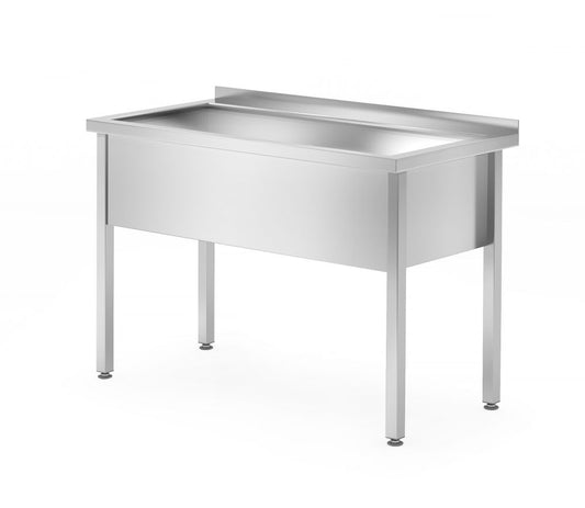 Table d’évier simple – soudée, profondeur : 700 mm, évier: 300 mm., HENDI, Profi Line, 1000x700x(H)850mm